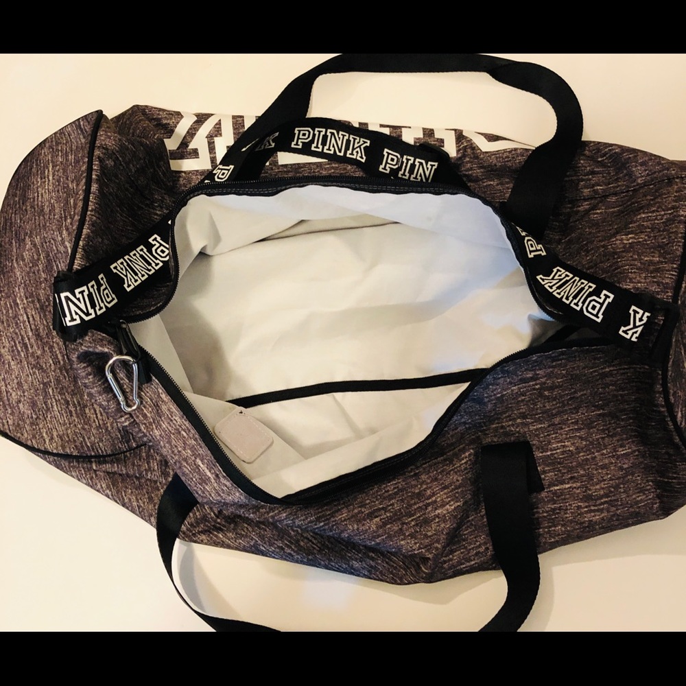 Sold! PINK Gray & Black Large Duffle Bag - Picture 5 of 5